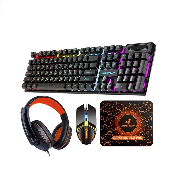 Kit Mouse, Teclado, Audífonos, Pad